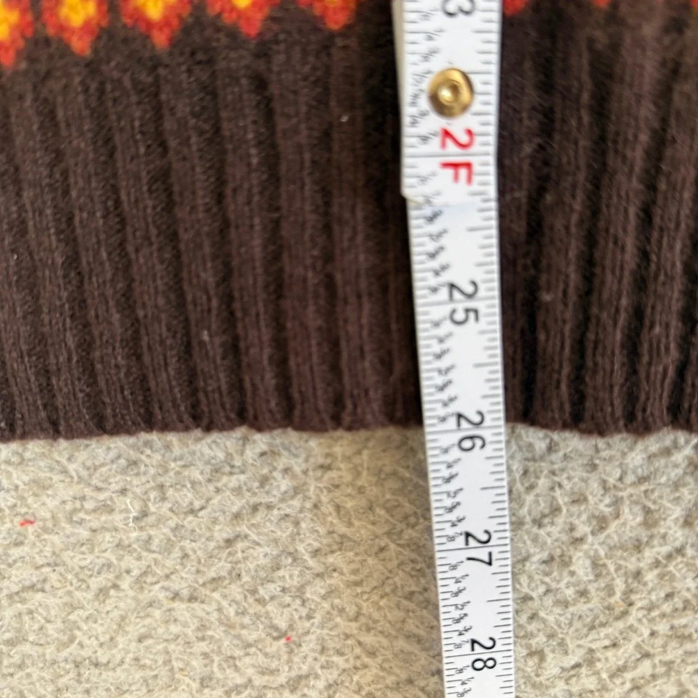 J.Crew Camden Fair Isle Sweater Vest Mens Medium Lambswool Bittersweet Chocolate